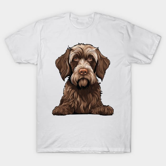Wirehaired Pointing Griffon Dog Illustration T-Shirt by whyitsme